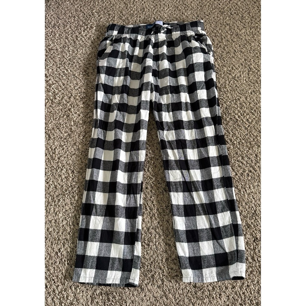 Old Navy Men's‎ Black White Plaid Lounge Pants Size Large